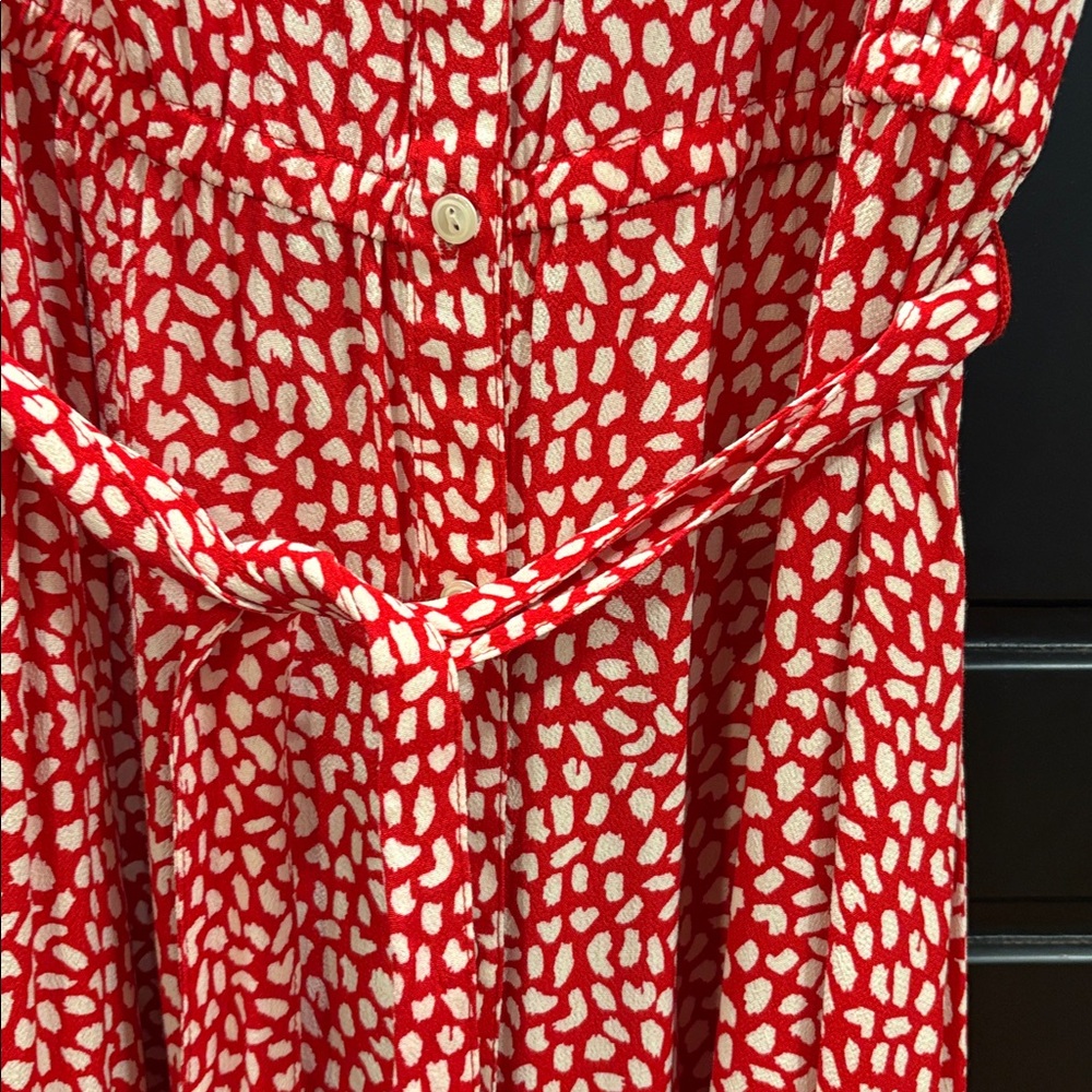 Talbots Red Patterned Midi Dress - image 3